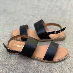 weeboo Shoes - Weeboo Double Strap Plain Ankle Strap Sandal weeboo Shoes - Weeboo Double Strap Plain Ankle Strap Sandal